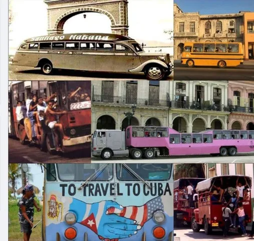 Autobus local appelé guagua à Cuba utilisé pour les déplacements urbains et collectifs