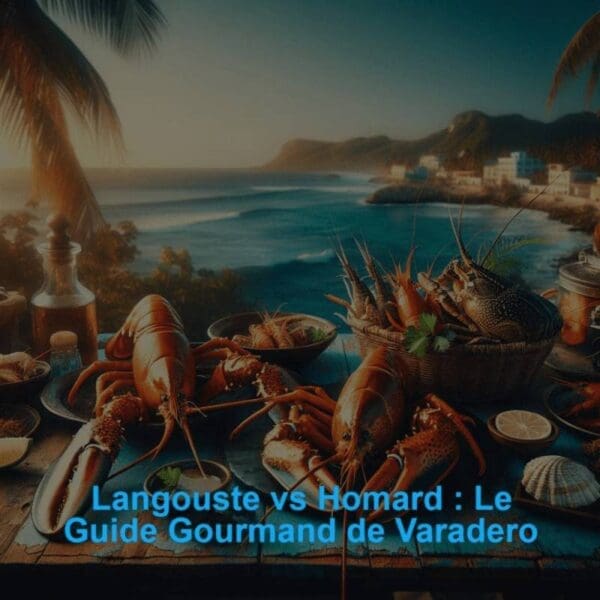Comparaison entre une langouste des Caraïbes sans grosses pinces et un homard avec deux grandes pinces