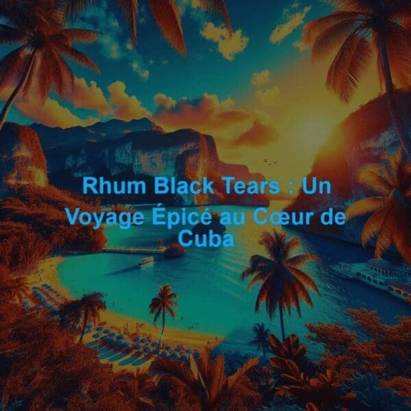 Bouteille de rhum Black Tears Cuba, rhum épicé au café, cacao et ají dulce
