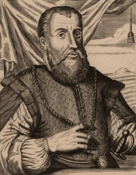 Historical portrait of Diego Velázquez de Cuéllar, first Spanish colonial governor of Cuba