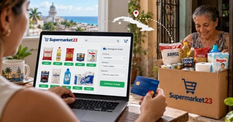 Supermarket23 en français pour commander de la nourriture et faire livrer à Cuba
