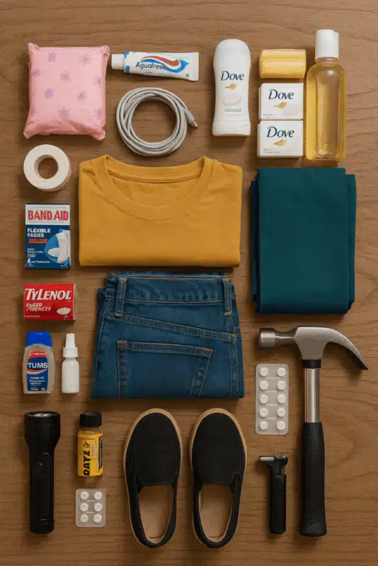 Valise pour Cuba avec documents, médicaments, produits essentiels et articles utiles aux voyageurs